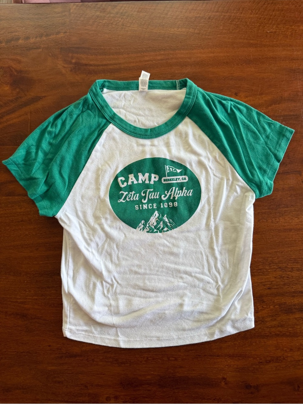 Zeta Tau Alpha Camp Baby Tee Bella Canvas Size L